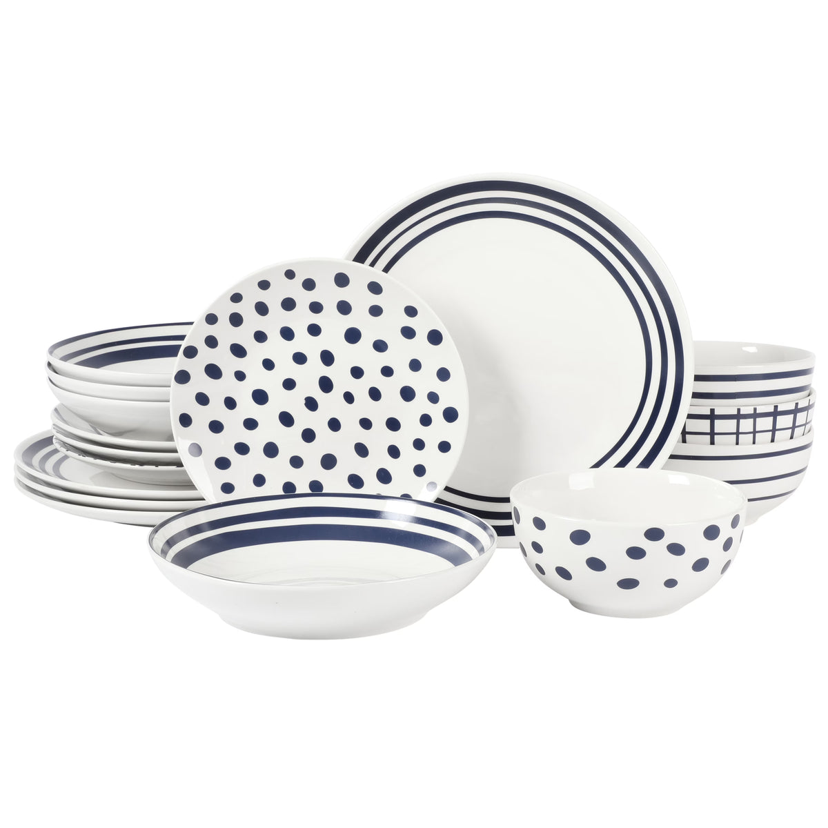 White and Blue Porcelain Dinnerware Set W92165