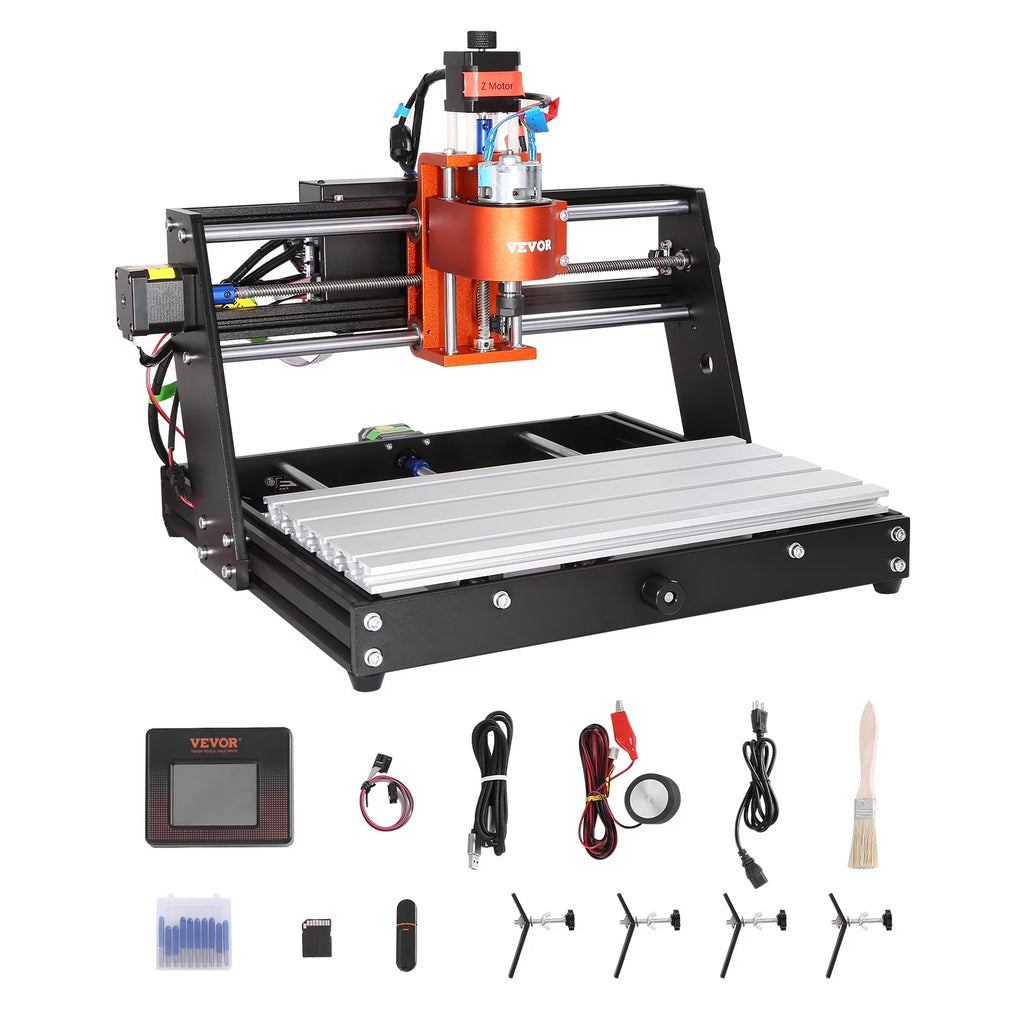 CNC Router Machine, 60W, 3 Axis, 11.8 x 7.87 x 2.36 in Working Area P488010