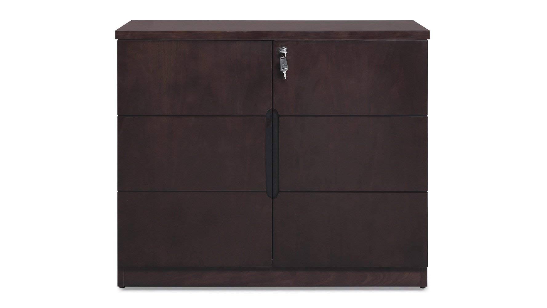 Dark Walnut 2 Door Storage Printer Cabinet T930