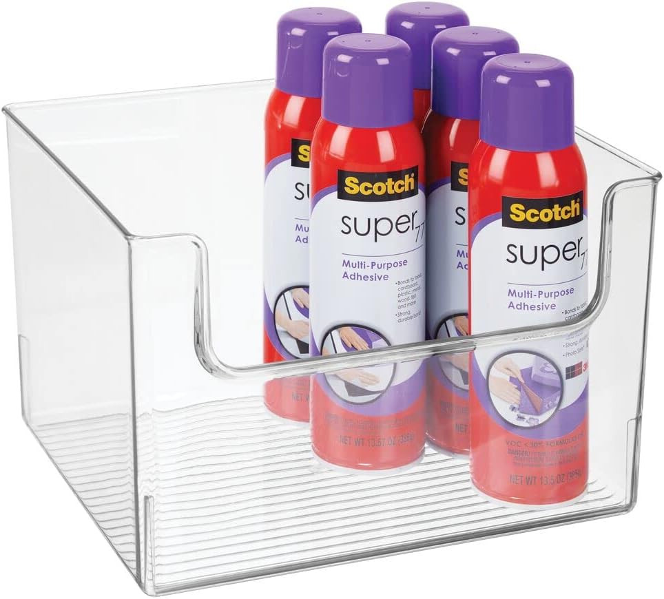 Clear 8 Pack Plastic Storage Organizer Bin Basket R57459