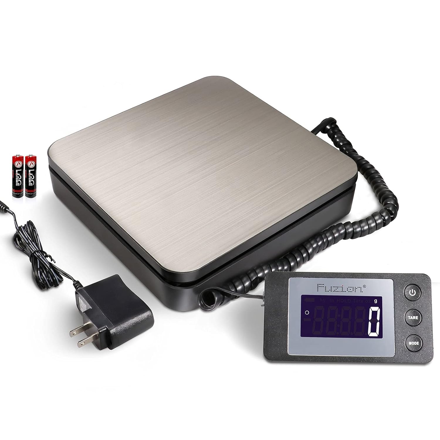 88Lb x 0.1oz Digital Shipping Scale, Stainless Steel Postal Scale with Tare Function, 4 Weighing Modes, Ac Adapter, Pack of 2 T4506