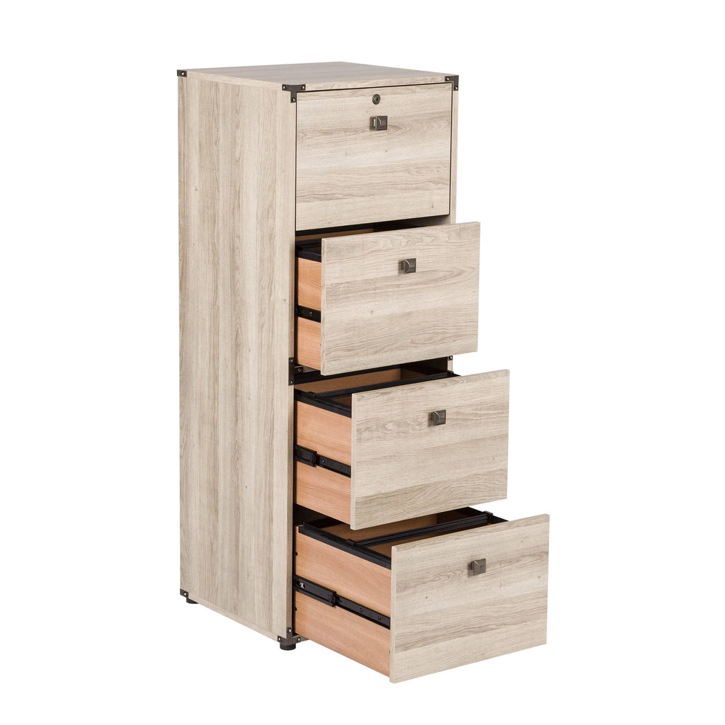 Light Oak Four Drawers Lateral File Q7463