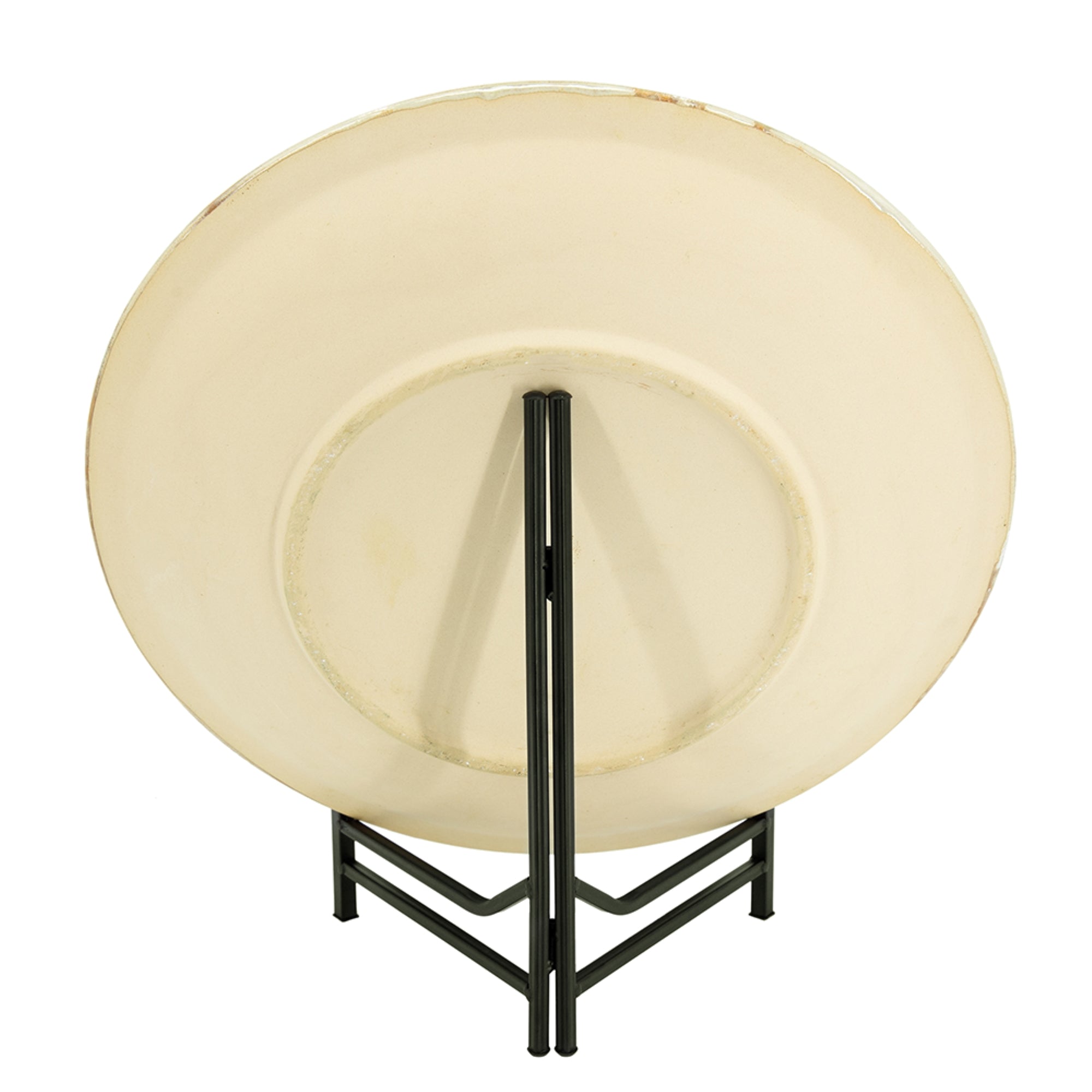 18" Blue and Beige Ceramic Charger with Stand E727