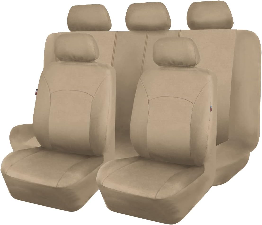 Black Purple Polyester Car Seat Covers Full Set Low Back Pack of 2 L938182