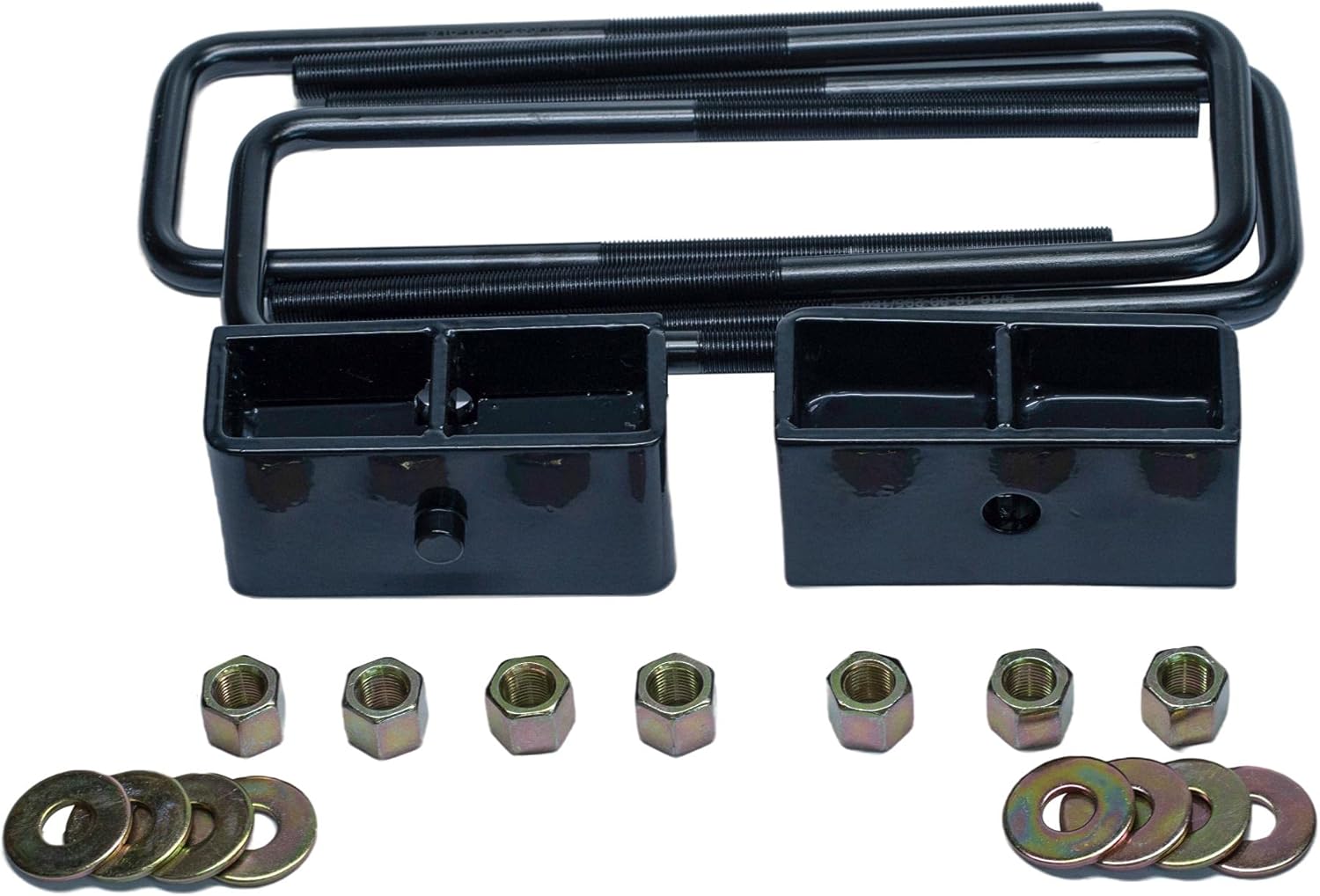 3 inch Rear Leveling Lift Kit Blocks with U Bolts Compatible with 2007-2021 Chevy Silverado Sierra GMC 1500 2WD 4WD Pack of 2 I1832