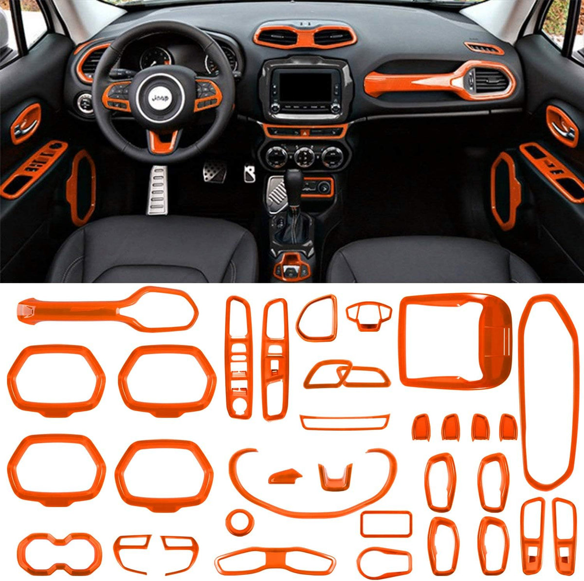 31 Pcs Car Interior Accessories Red Trim Cover X667215