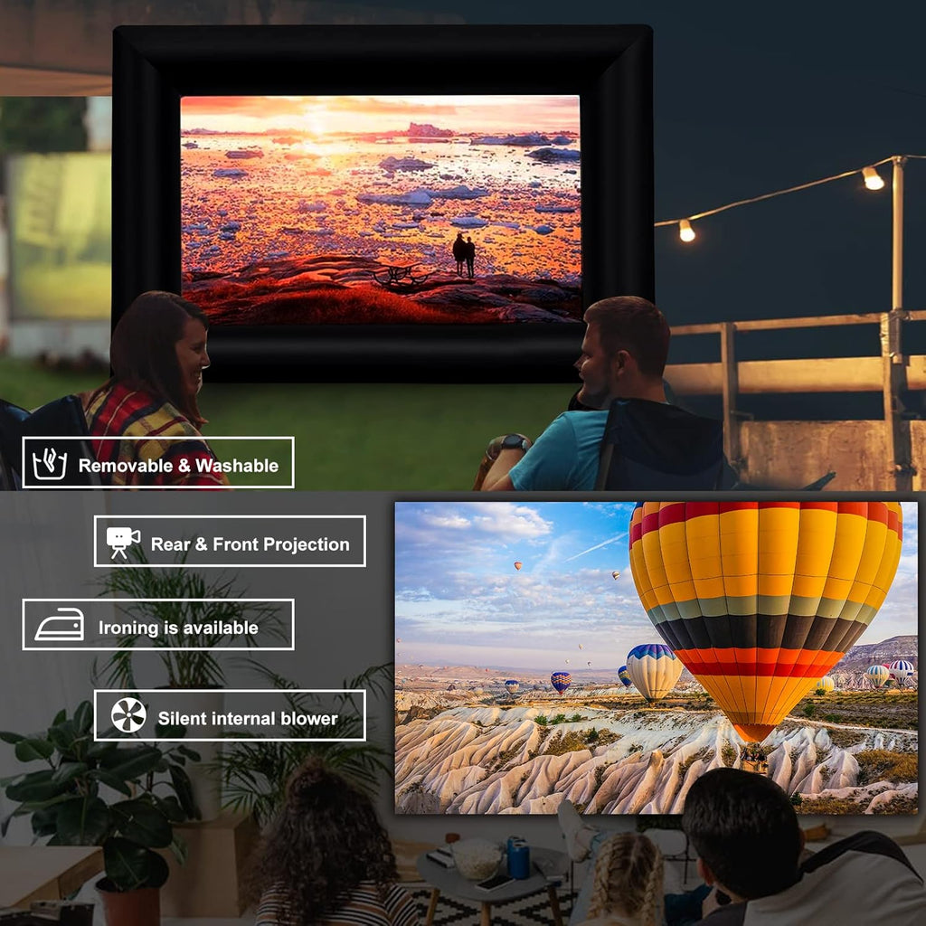 16.5FT Inflatable Outdoor Movie Screen with Air Blower and Carry Bag I614