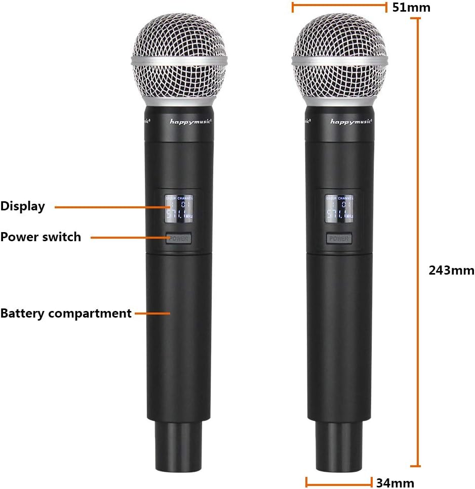Dual UHF Wireless Microphone System, Pack of 2 B45793
