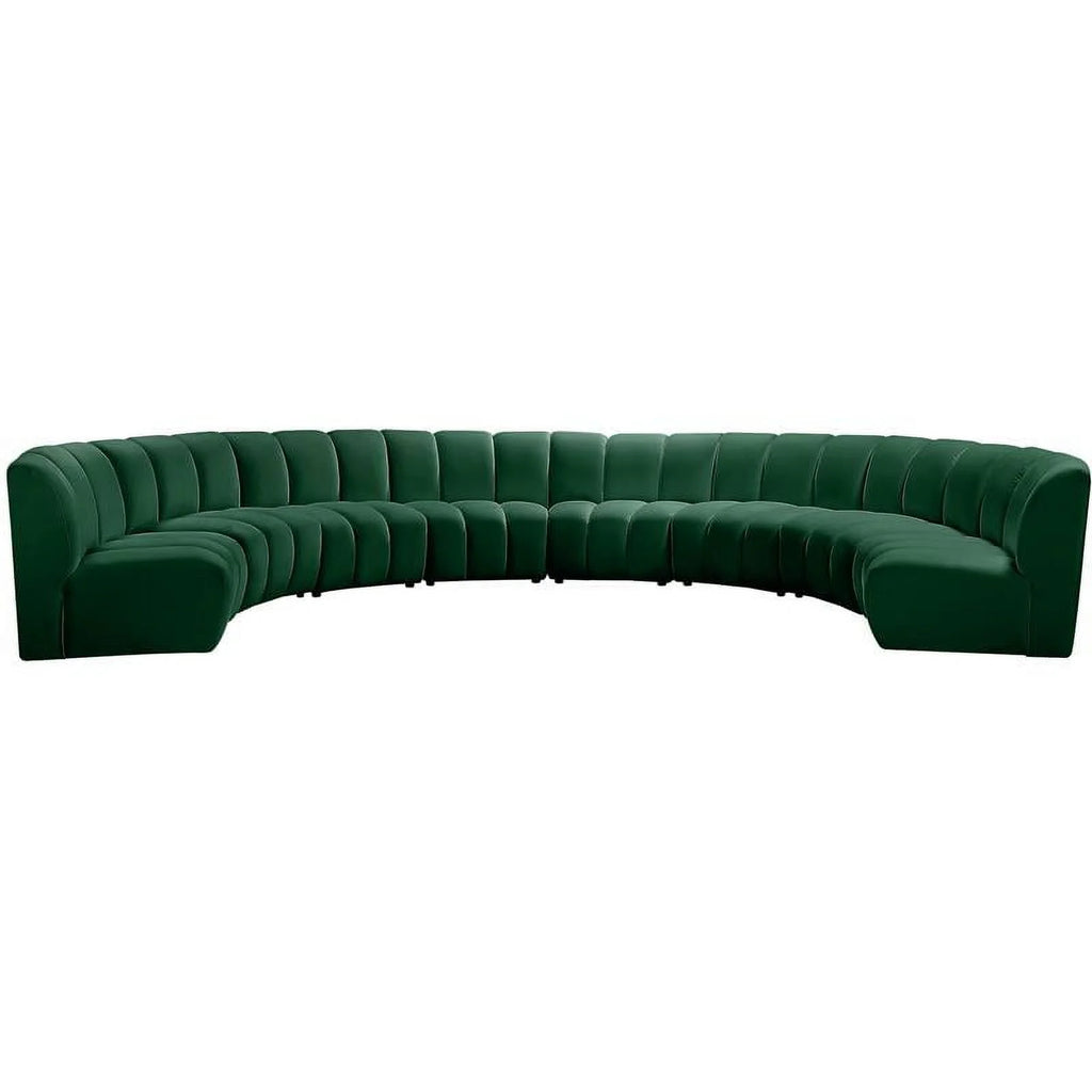 Green Velvet Modular Sectional F46067