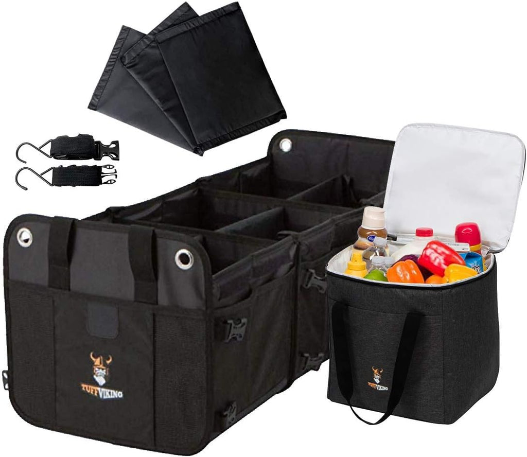 Red 4-in-1 SUV Trunk Organizer with Cover, Pack of 2 F5226