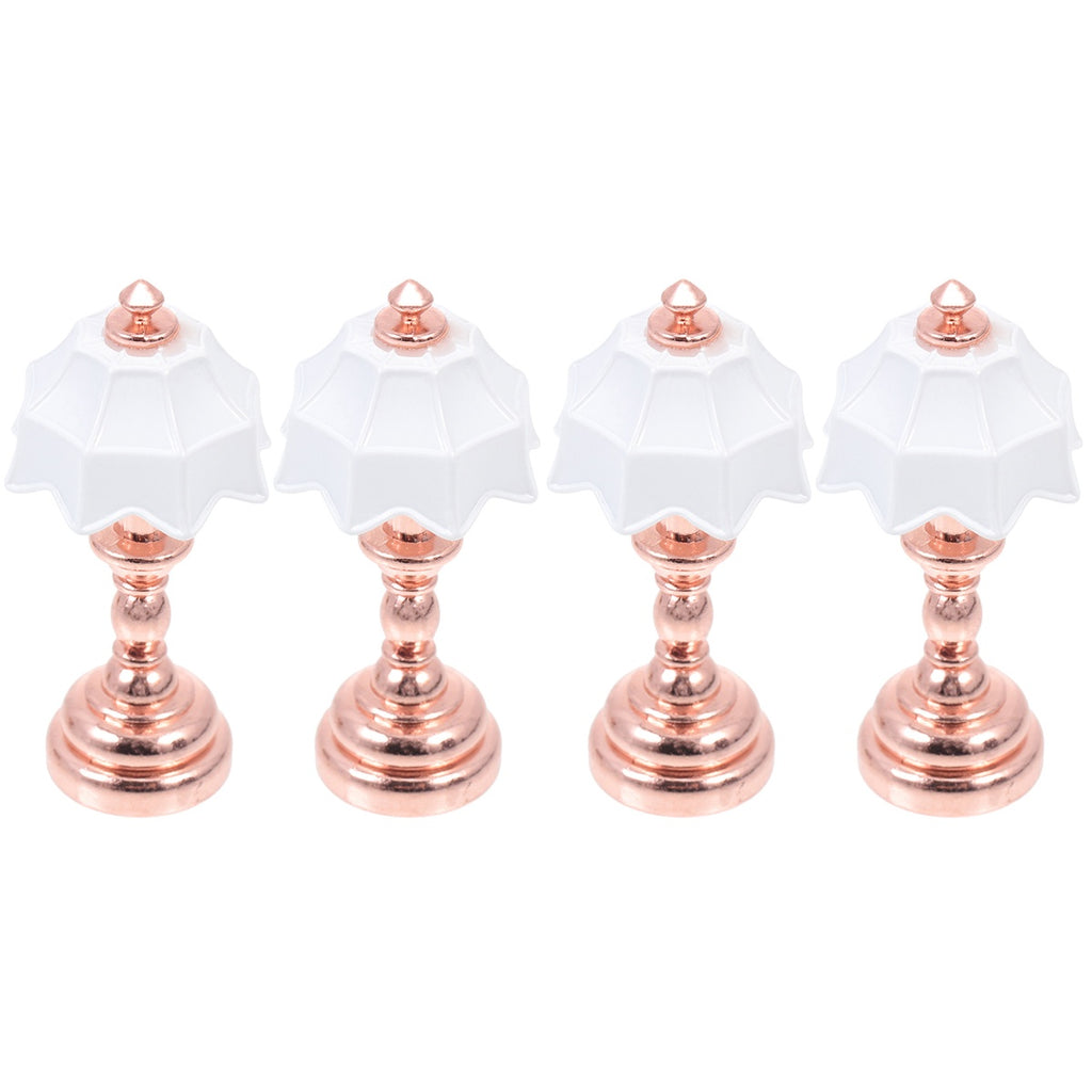 Vintage 4 Pcs Tiny Miniature Lamps For Dollhouse Iron I251