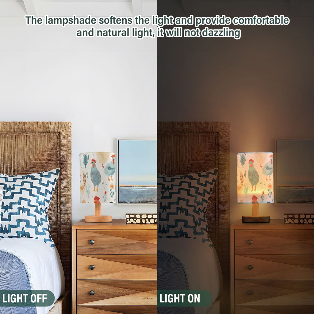 Retro Cylinder Bedside Table Lamp with USB Charging Port P2117