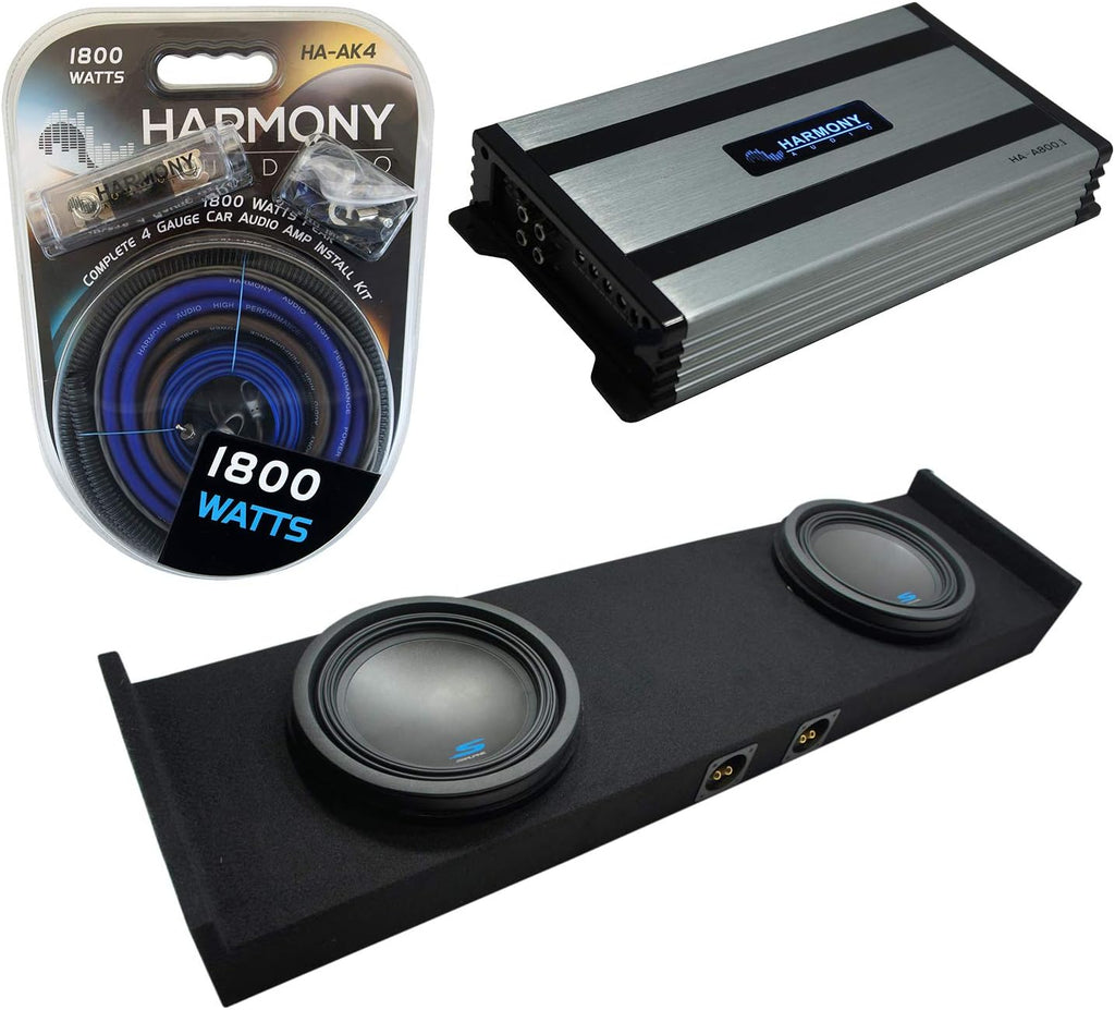 Alpine S-W12D2 Compatible with Ford F150 Super Crew Truck 2015-2021 Bundled with HA-A800.1 Mono 1600W Amp & FTB2X12-15CREW Dual 12" Sub Box J771