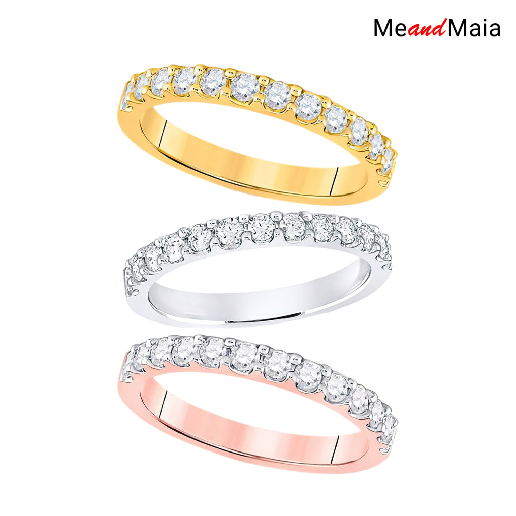 14k Yellow Gold Prong Set Diamond Ring Band Size 7 M8967