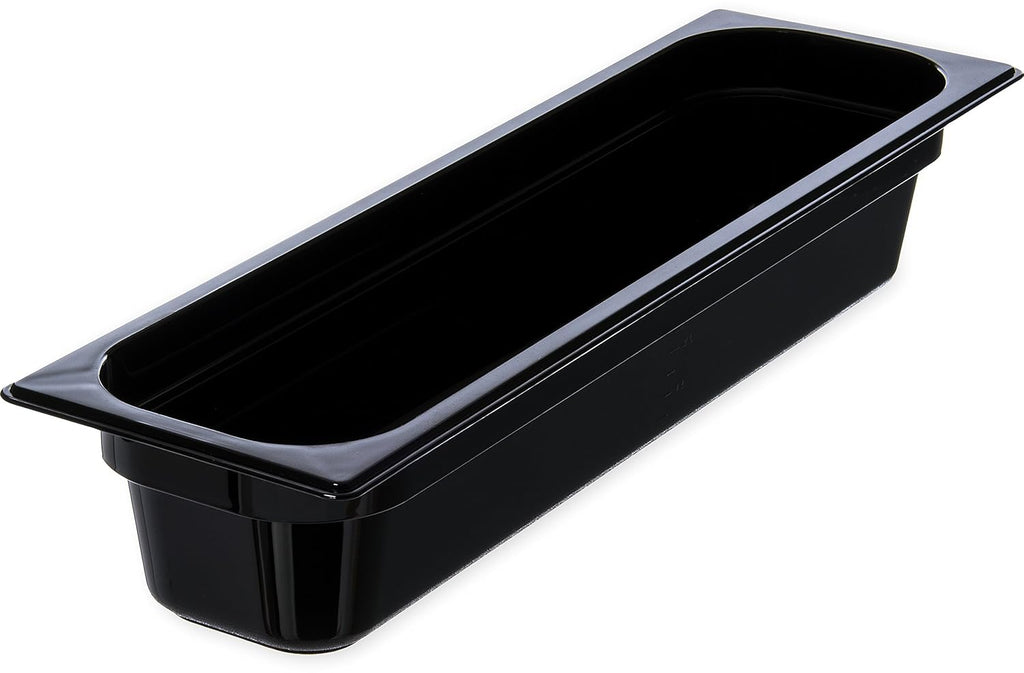 Polycarbonate Half-Size Long Food Pan, 5.1 qt, Black (Case of 6) W2543