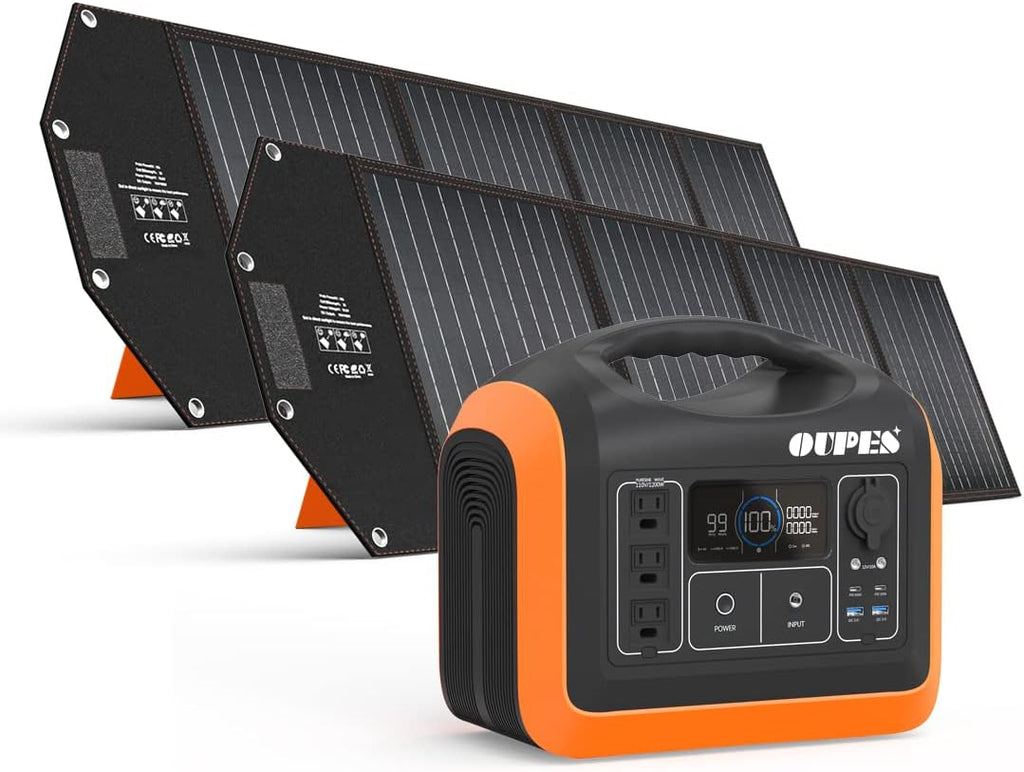Portable Power Station LiFePO4 Battery with 2 X100W Solar Panel M81820