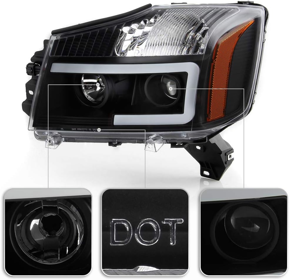 Black Housing LED Projector Headlights Pair E545245
