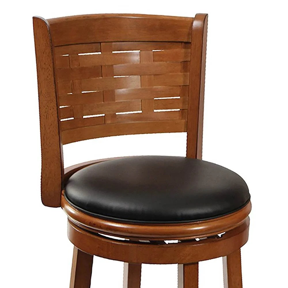 29" Countertop Faux Leather Hardwood Swivel Bar Stool J12455