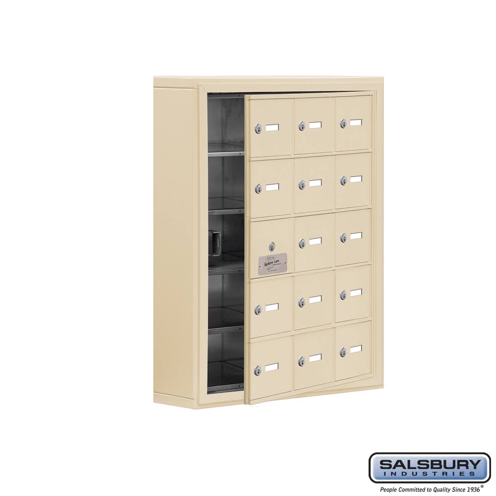 5 Tier 3 Wide Employee Locker, Beige B200