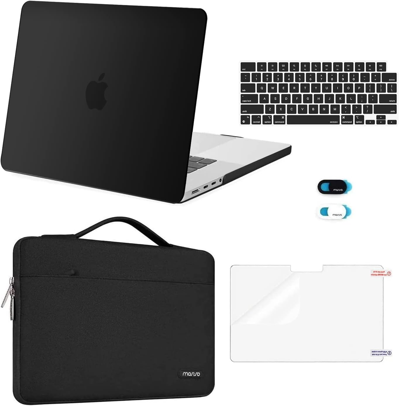 Black Plastic Hard Shell Case with Sleeve Bag for MacBook Pro 16 inch W200818
