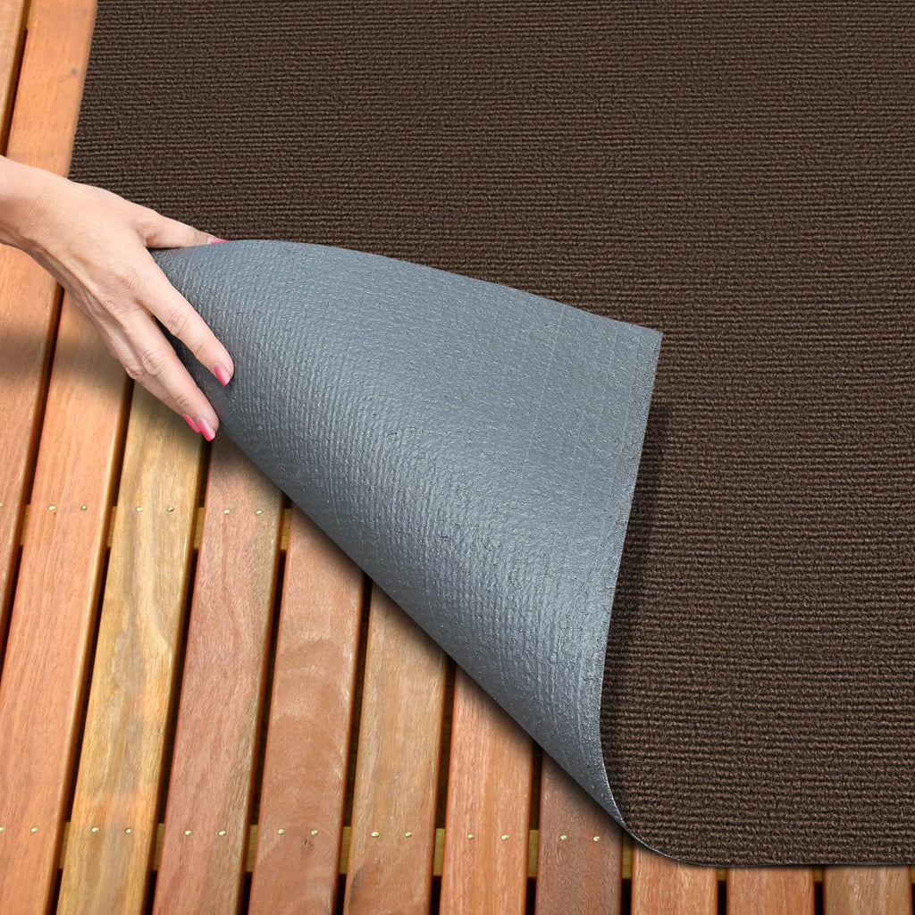 Dark Brown 6 Feet x 20 Feet Indoor Outdoor Carpet with Rubber Backing W654