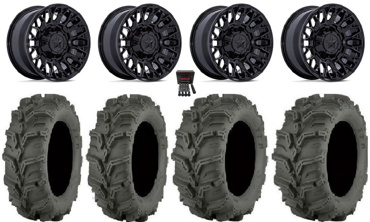 14" Black Wheels 27" Mud Lite XTR Tires D3814