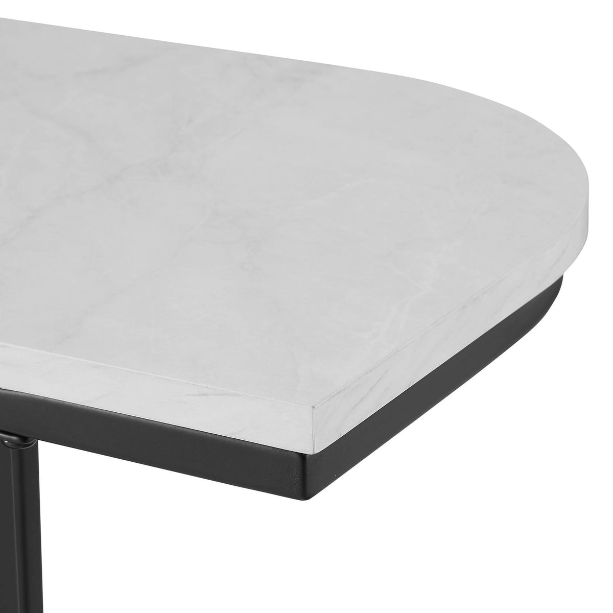 Faux White Marble Curved Console Table R477