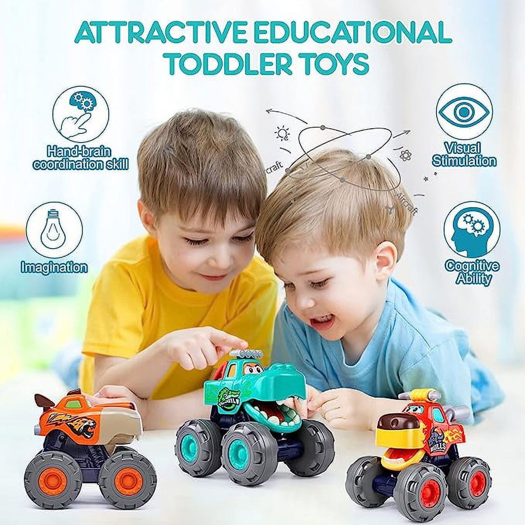 3 Pack Friction Powered Animal Toy Cars D44479