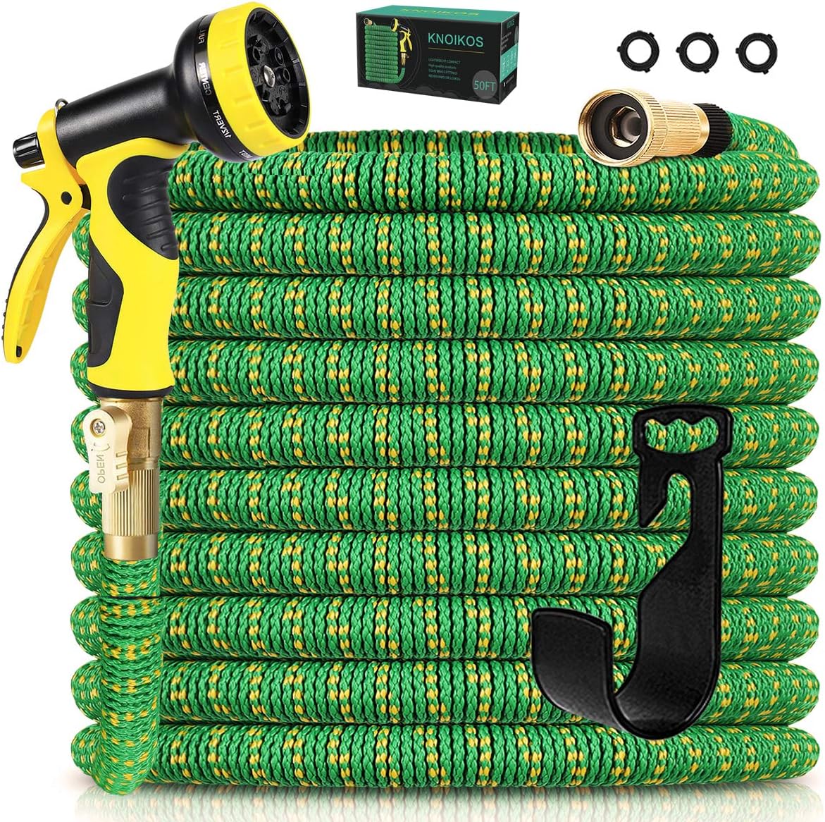 Expandable Garden Hose 100ft with 10 Function Nozzle, Pack of 2 N6727