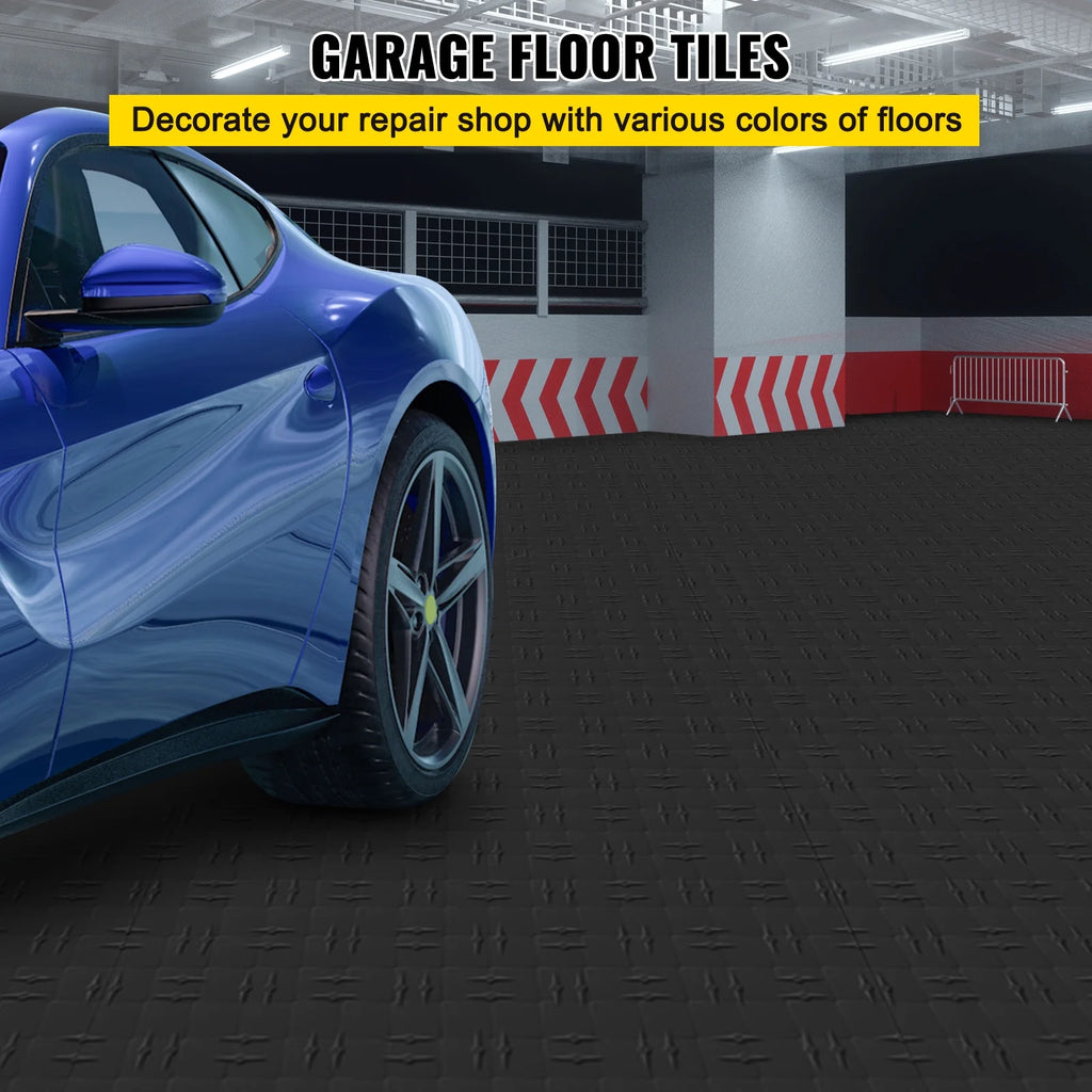 Black Interlocking Garage Floor Tiles N3696