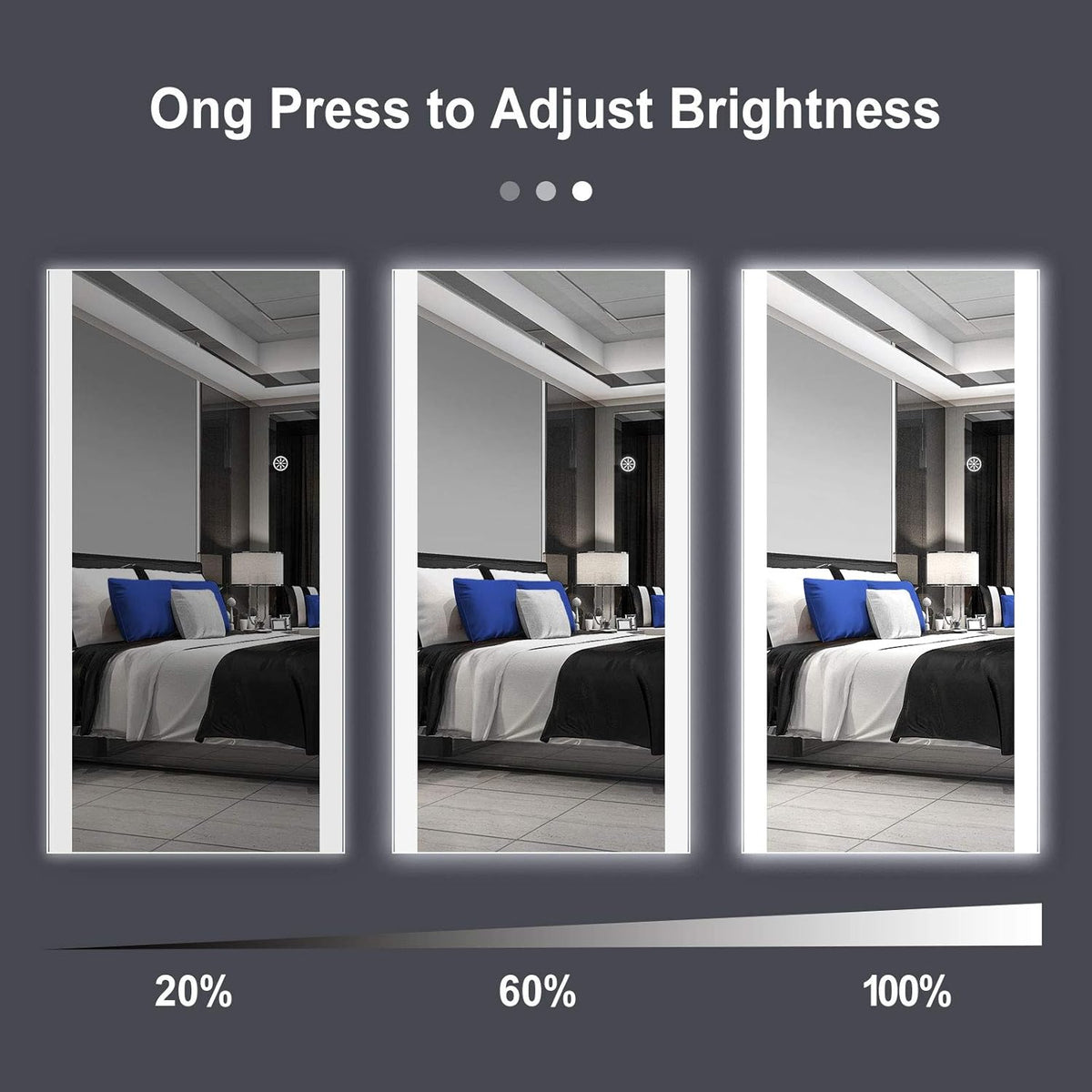 47x22 Full Length LED Wall Mounted Mirror F427836