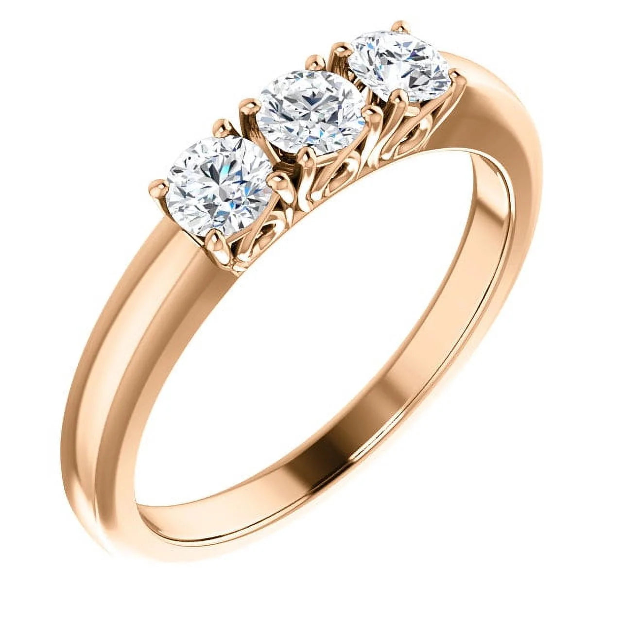 14k Yellow Gold 3-Stone Diamond Engagement Ring Y46386