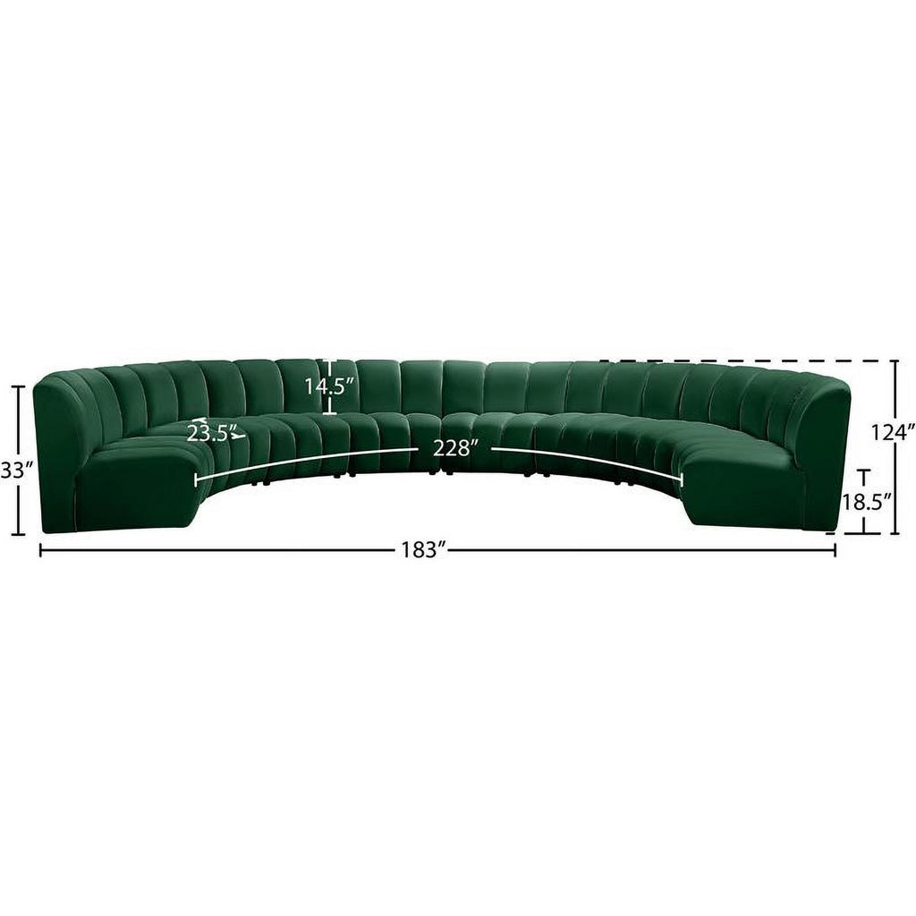 Green Velvet Modular Sectional F46067