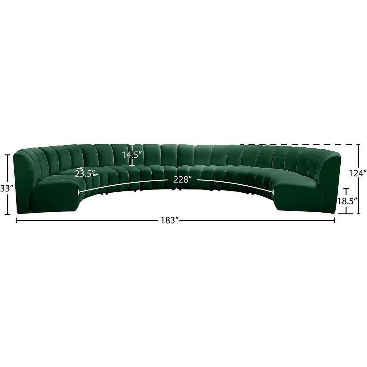Green Velvet Modular Sectional F46067