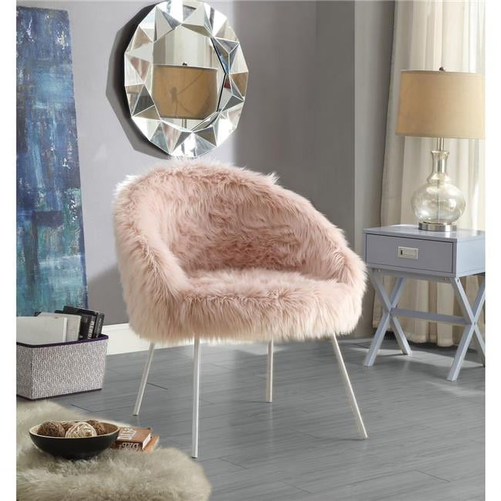 Rose Faux Fur Accent Chair L219