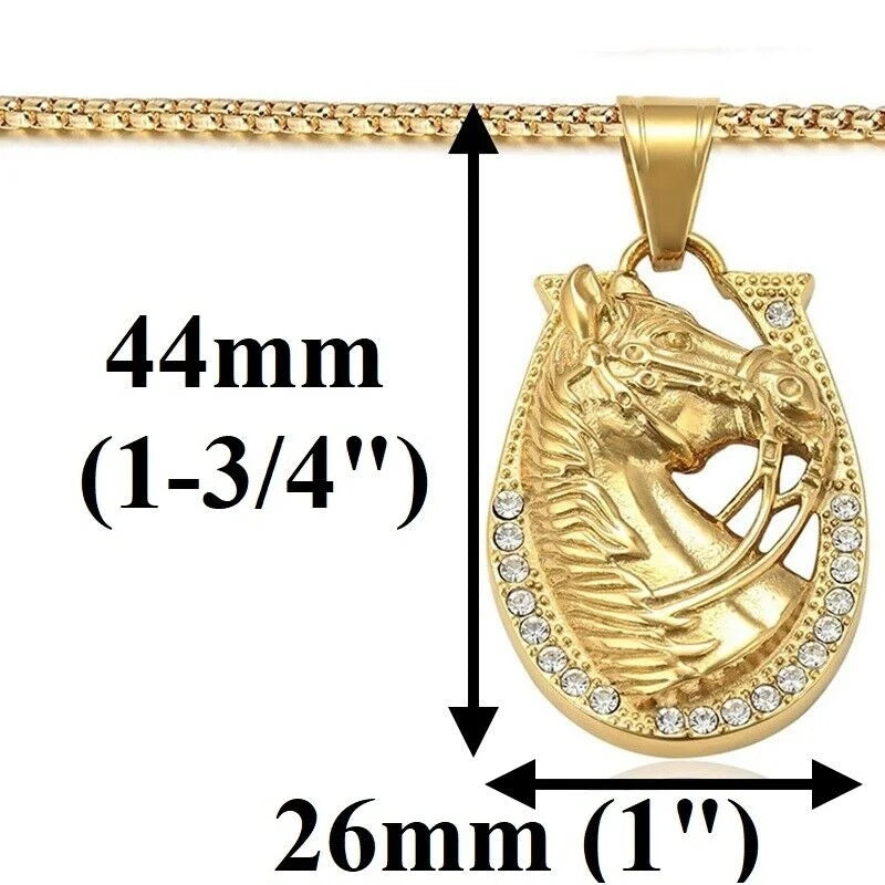 18k Gold Filled Over Silver Mens Pendant Necklace U2491