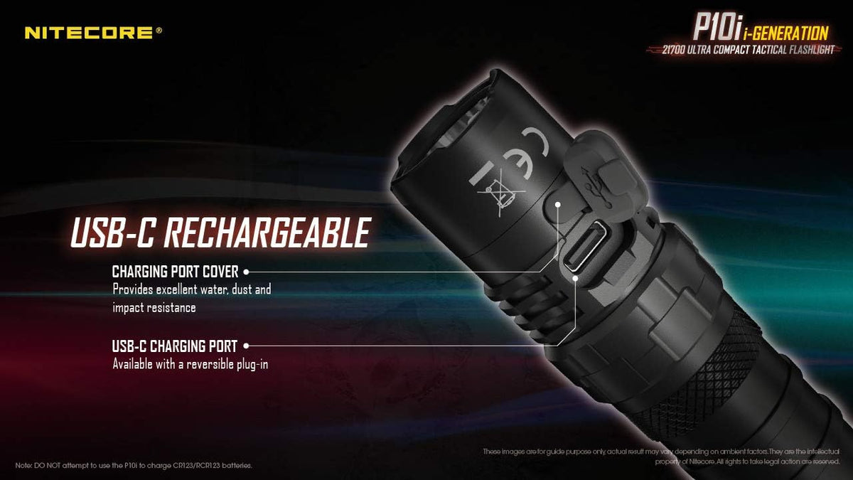 1800 Lumen USB-C Rechargeable Tactical Flashlight Y3475
