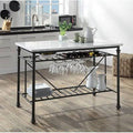 White Cultured Stone Kitchen Island D8389