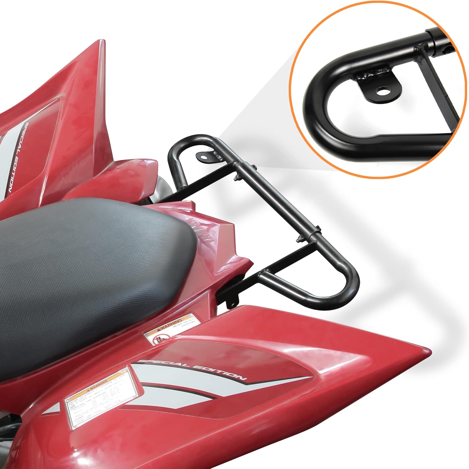 Black Aluminum Rear Bumper Assembly Kit for Yamaha Raptor 700 2006-2022, Pack of 2 U9945