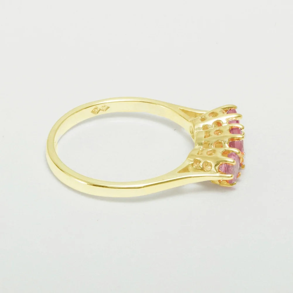 14k Yellow Gold Pink Tourmaline Engagement Ring M2463