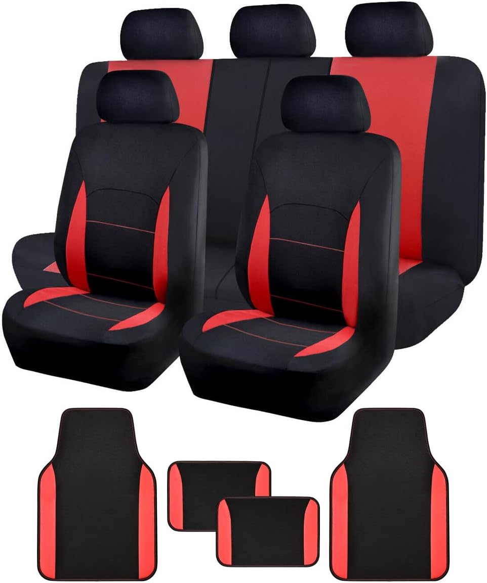 Black Purple Polyester Car Seat Covers Full Set Low Back Pack of 2 L938182