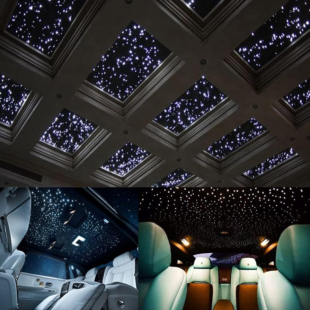 32W RGBW Fiber Optic Lights Kit Star Ceiling Sky Light 16.4ft/5m 1330pcs Mixed Fibers X88839