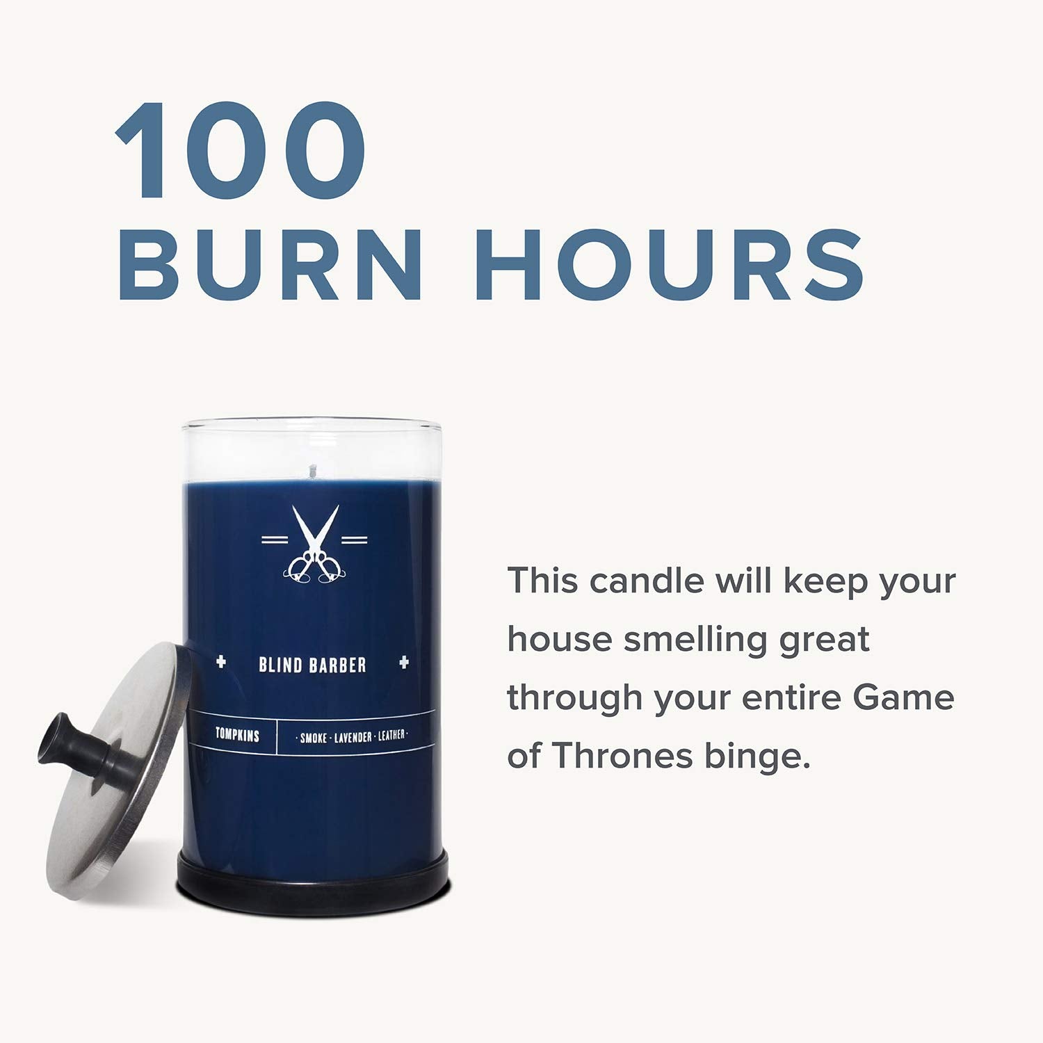 Scented Soy Wax Candle in Glass Jar with Leather, Smoke & Lavender K412802