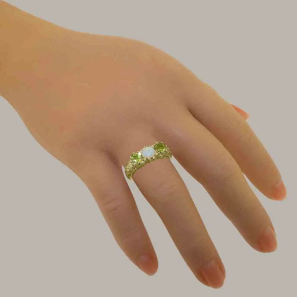 14k Yellow Gold Opal & Peridot Ring I423183