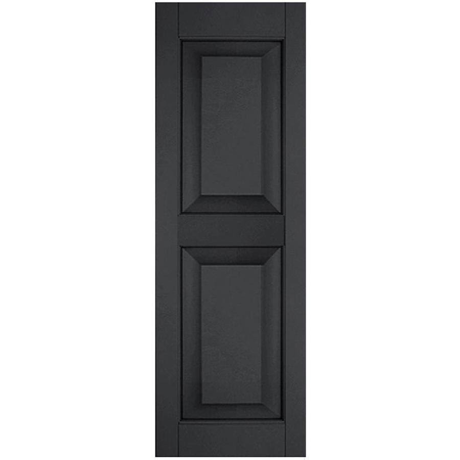 2-Pack 15-in W x 75-in H Black Raised Panel Wood Exterior Shutters K76334