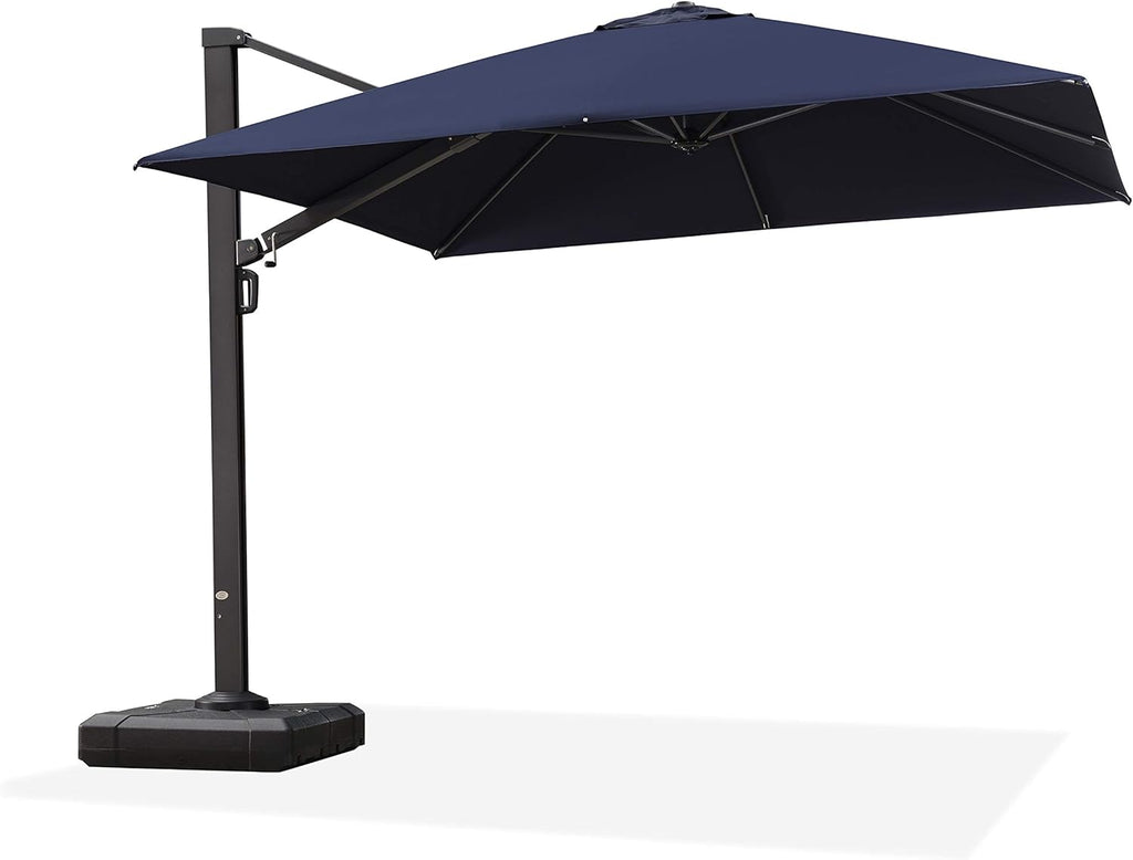 Beige 11 FT Square Offset Patio Umbrella S80993