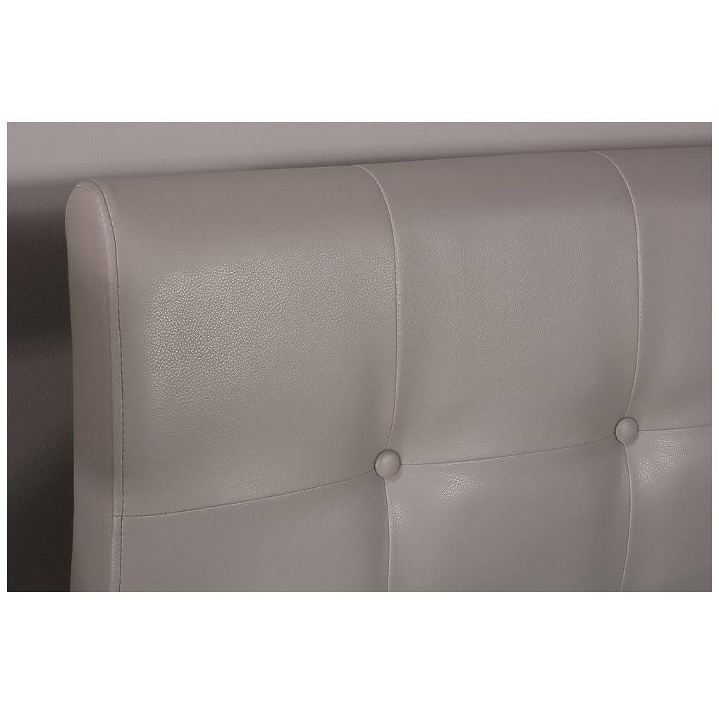 Gray Faux Leather Twin Headboard Frame T618