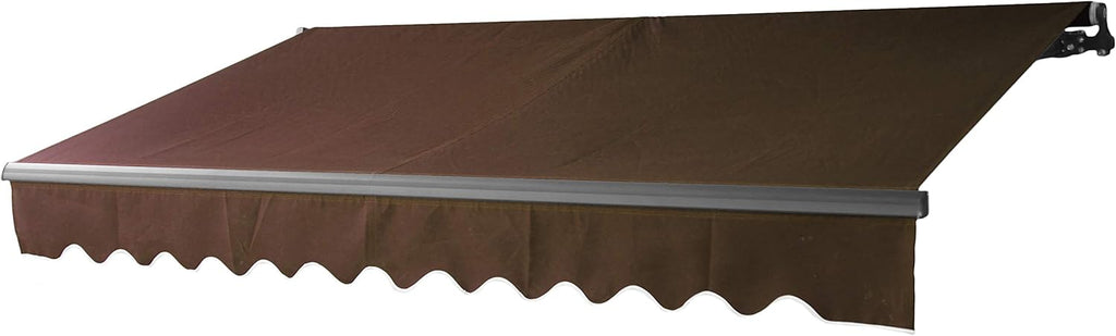 Red/White Stripes Retractable Motorized Patio Awning D509785