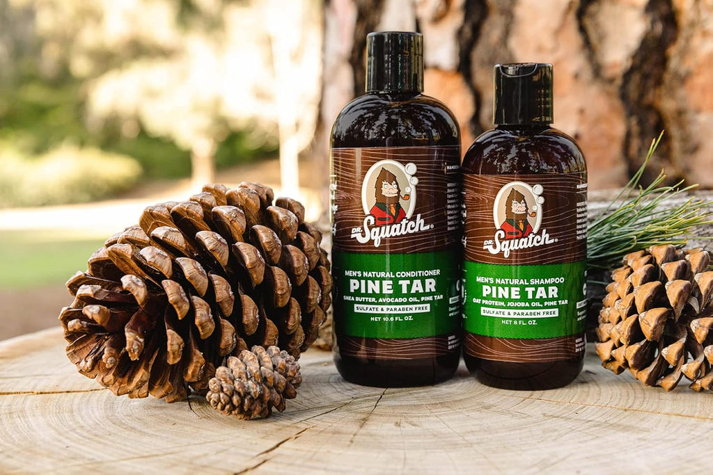 Men's Natural Bar Soap Pine Tar Bar Soap and Pine Tar Hair Care Shampoo and Conditioner Pack of 2 N832148