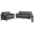 Gray Velvet Fabric Sofa Loveseat Set E9137